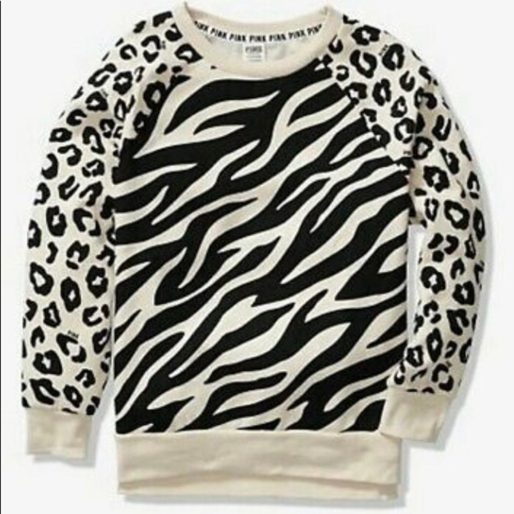 Pink zebra sweater size medium